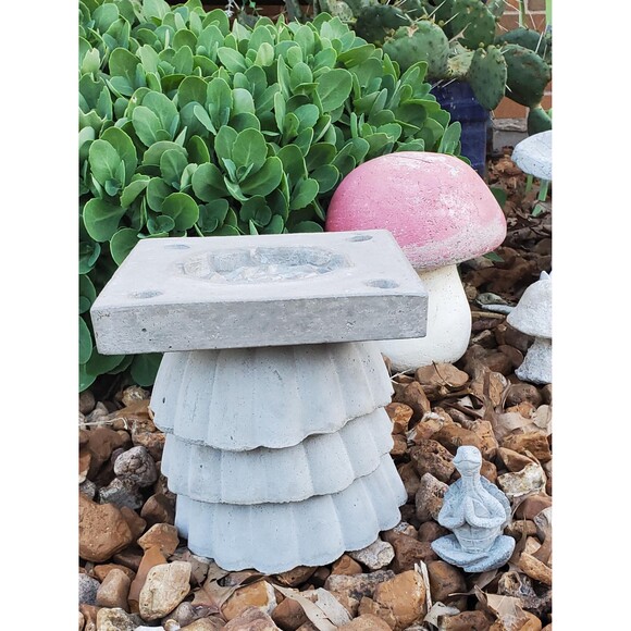 Handcrafted Cement Bee Watering Station, Butterfly Puddler, Pollinator Garden - Picture 5 of 6